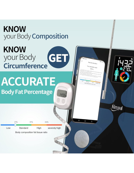 Combo Balanza Inteligente Slimpal y Cinta Métrica de Grasa Corporal Combo Balanza Inteligente Slimpal y Cinta Métrica de Grasa Corporal