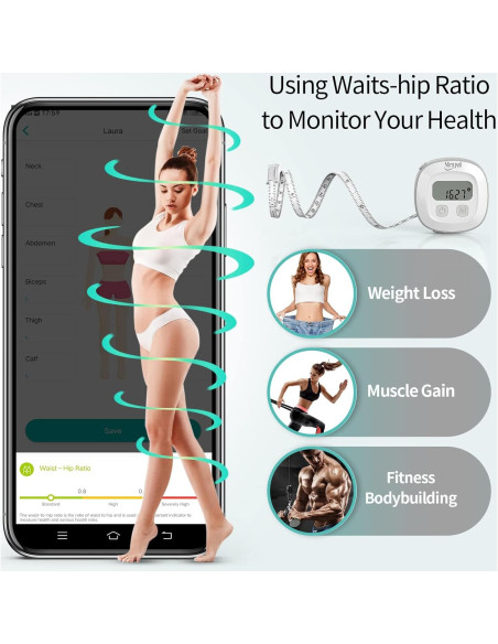 Combo Balanza Inteligente Slimpal y Cinta Métrica de Grasa Corporal Combo Balanza Inteligente Slimpal y Cinta Métrica de Grasa Corporal