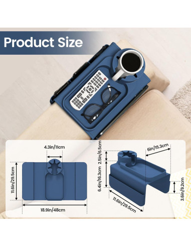 Bandeja Soporte para Tazas de Sofá PANZIYU Azul Silicona