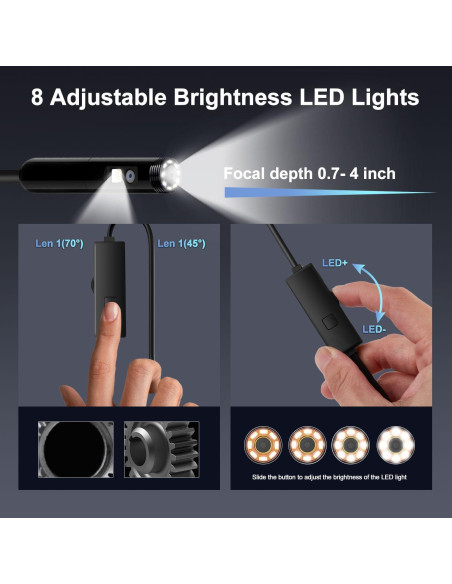 Cámara Endoscópica Doble Lente Pipirich 1920P HD 5.03m IP67 Cámara Endoscópica Doble Lente Pipirich 1920P HD 5.03m IP67