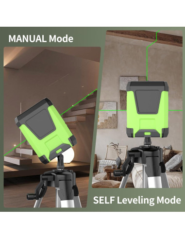 Nivel láser automático Ereoin verde con líneas 360 IP54