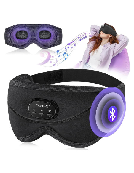 Máscara de Sueño TOPOINT 3D con Auriculares Bluetooth 5.4 Máscara de Sueño TOPOINT 3D con Auriculares Bluetooth 5.4
