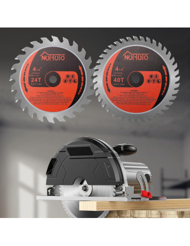 Paquete de 4 Hojas de Sierra Circular NUTTUTO 115mm 24T y 40T