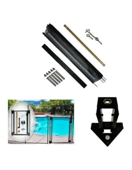 Valla de piscina Life Saver DIY 4 pies x 12 pies negra con puerta Valla de piscina Life Saver DIY 4 pies x 12 pies negra con puerta