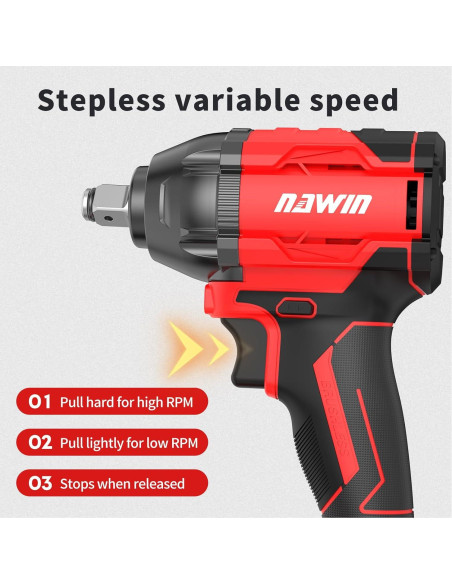 Llave de impacto inalámbrica NAWIN 350 Nm 20V con batería 4.0Ah Llave de impacto inalámbrica NAWIN 350 Nm 20V con batería 4.0Ah