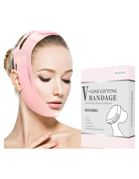 Faja de Barbilla de Silicona MASIKA Rosa - Ajuste Facial 3D Faja de Barbilla de Silicona MASIKA Rosa - Ajuste Facial 3D