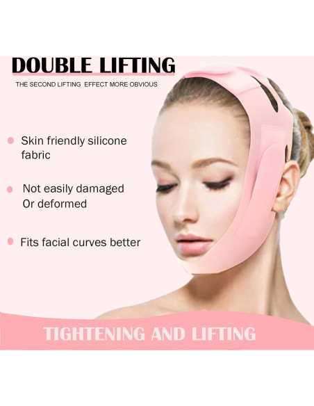 Faja de Barbilla de Silicona MASIKA Rosa - Ajuste Facial 3D Faja de Barbilla de Silicona MASIKA Rosa - Ajuste Facial 3D