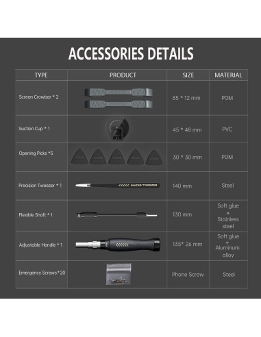 Kit de Destornilladores de Precisión JAKEMY FO164 - 164 Piezas