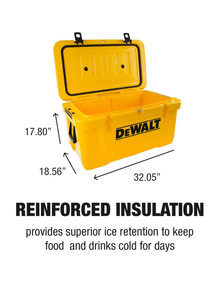 Enfriador DEWALT 65 Qt Moldeado para Camping y Deportes