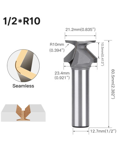Punta de Router de Madera HUHAO R10, Cuchilla de Curvado