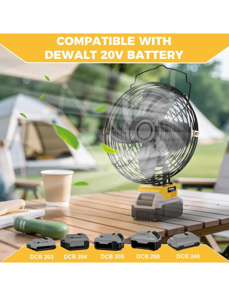 Ventilador Portátil MtiolHig 8" Batería Dewalt 20V 21W USB Ventilador Portátil MtiolHig 8" Batería Dewalt 20V 21W USB
