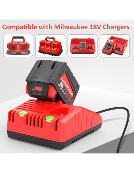 Batería de iones de litio 9.0Ah Milwaukee 18V MK-18 Batería de iones de litio 9.0Ah Milwaukee 18V MK-18