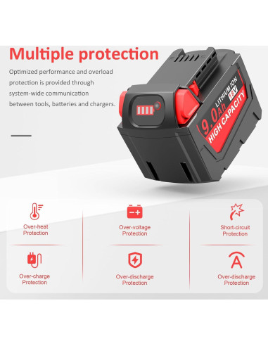 Batería de iones de litio 9.0Ah Milwaukee 18V MK-18
