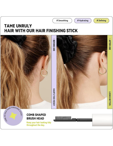 Stick para Terminar el Cabello Derol - Gel Natural con Cepillo Doble