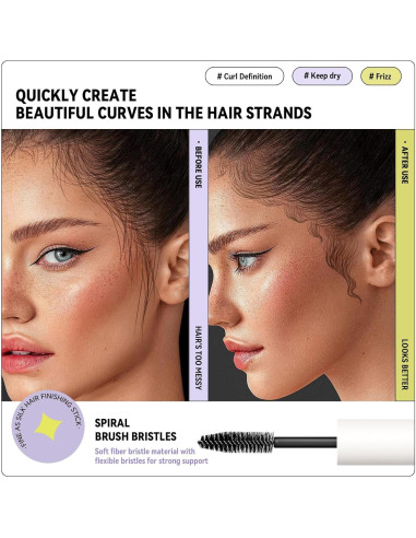 Stick para Terminar el Cabello Derol - Gel Natural con Cepillo Doble