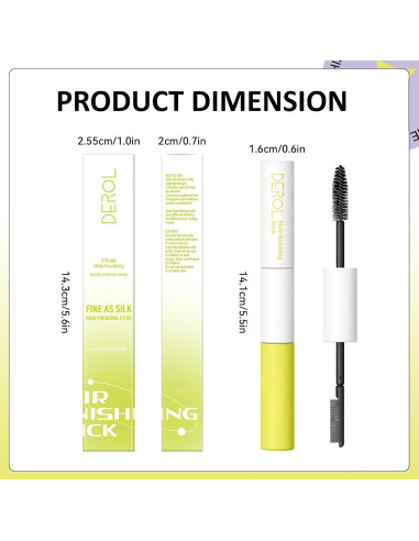 Stick para Terminar el Cabello Derol - Gel Natural con Cepillo Doble
