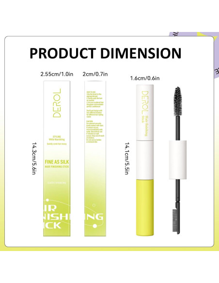Stick para Terminar el Cabello Derol - Gel Natural con Cepillo Doble Stick para Terminar el Cabello Derol - Gel Natural con Cepillo Doble