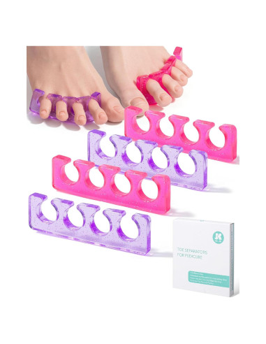 Separadores de Dedos Dr. JK - 2 Pares Gel Rosa y Púrpura
