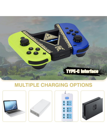Agarre de Carga Rápida DLseego para Joycon Switch OLED - Negro Agarre de Carga Rápida DLseego para Joycon Switch OLED - Negro