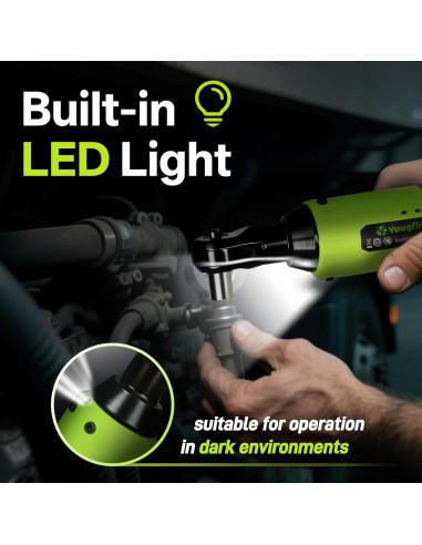 Llave de Trinquete Eléctrica Yougfin 12V 3/8" 40 pies-libras