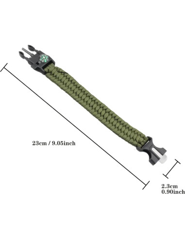 Kit de Supervivencia e Iniciador de Fuego egreen - Cerillas Impermeables, Paracord 5 en 1, Manta Térmica