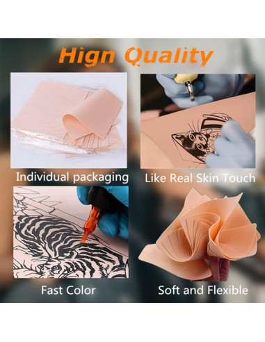 Piel Falsa para Tatuaje Yuelong 10 Piezas Doble Cara 18.8x14.2cm