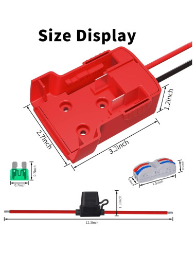 Adaptador de Batería Kzreect 18V para Juguetes RC con Fusible