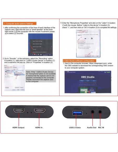 Tarjeta de Captura HDMI 4K CY HD-044-HX Plug and Play Tarjeta de Captura HDMI 4K CY HD-044-HX Plug and Play