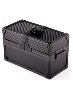 Caja de Metal Doble KakapopoTCG Negra para Cartas y Dados