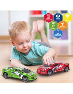 Coches de Juguete de Carreras YEQOIZ Paquete de 2 para Niños 2