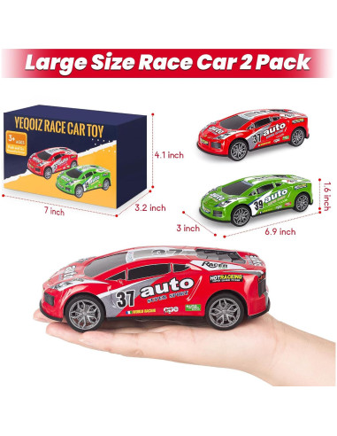 Coches de Juguete de Carreras YEQOIZ Paquete de 2 para Niños