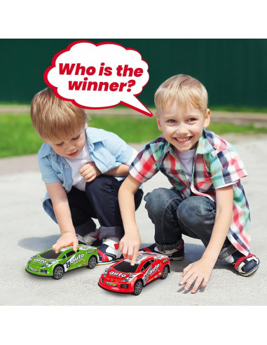 Coches de Juguete de Carreras YEQOIZ Paquete de 2 para Niños