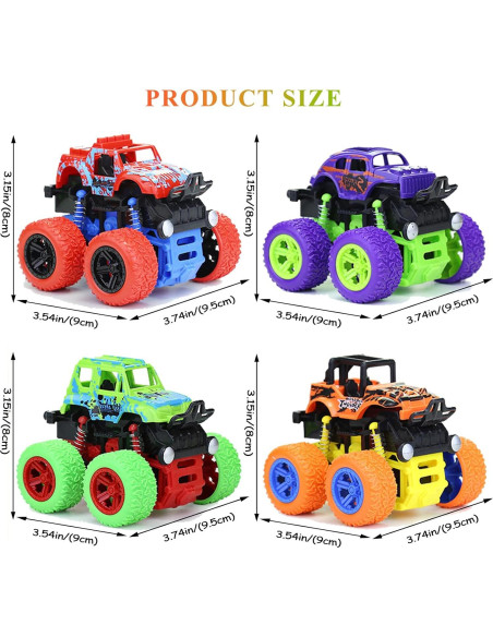 Camión Monstruo LEFEI Set 4 Coches Fricción 388g Camión Monstruo LEFEI Set 4 Coches Fricción 388g