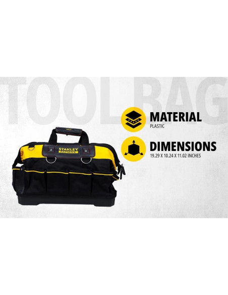 Bolsa de Herramientas Stanley FatMax 46 cm, 600 Denier, Negro/Amarillo Bolsa de Herramientas Stanley FatMax 46 cm, 600 Denier, Negro/Amarillo