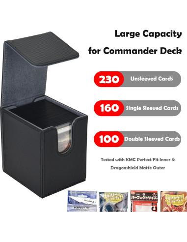 Caja de Deck Zettokete para 100 Cartas Doble Manga - Negro