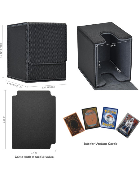 Caja de Deck Zettokete para 100 Cartas Doble Manga - Negro Caja de Deck Zettokete para 100 Cartas Doble Manga - Negro