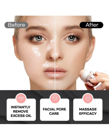 Rodillo Facial Absorbente de Aceite Volcánico ONPPLE Negro