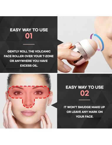 Rodillo Facial Absorbente de Aceite Volcánico ONPPLE Negro