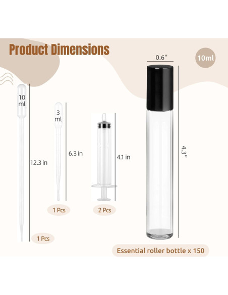150 Botellas de Aceite Esencial Tideme 10ml Vidrio a Prueba de Fugas 150 Botellas de Aceite Esencial Tideme 10ml Vidrio a Prueba de Fugas