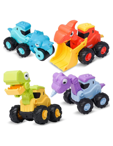 Juguetes de coches de dinosaurio LiKee - 4 piezas para 18 meses+ Juguetes de coches de dinosaurio LiKee - 4 piezas para 18 meses+