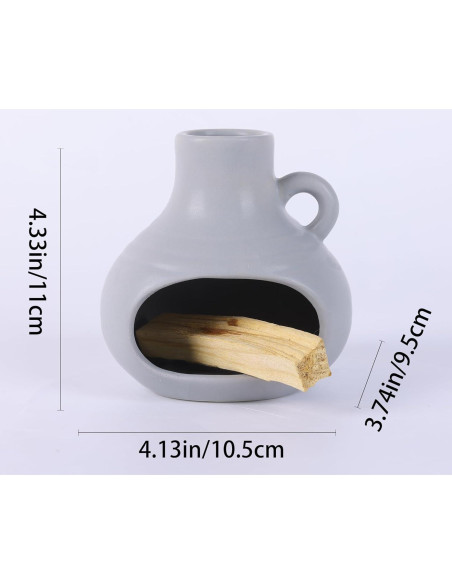 Soporte para Palo Santo y Salvia Cerámica Suruim Gris 12.7cm Soporte para Palo Santo y Salvia Cerámica Suruim Gris 12.7cm