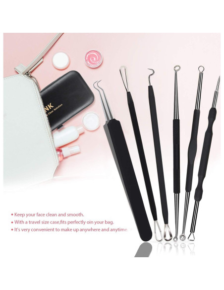 Kit de Extracción de Puntos Negros JPNK 6 Piezas Acero Inoxidable Kit de Extracción de Puntos Negros JPNK 6 Piezas Acero Inoxidable
