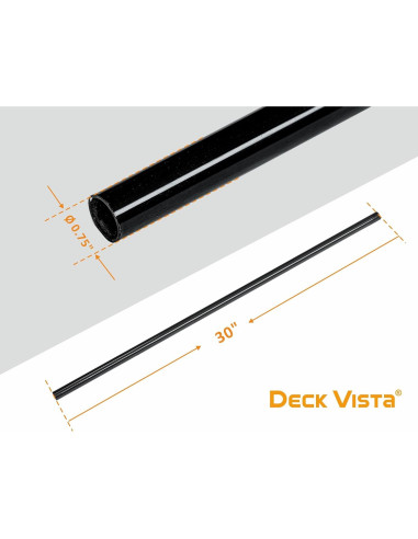 Balustres de Aluminio Redondos Deck Vista 35 Piezas 76.2 cm Negro