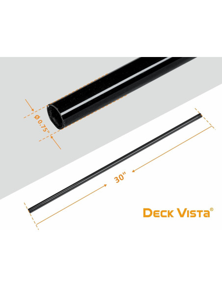 Balustres de Aluminio Redondos Deck Vista 35 Piezas 76.2 cm Negro Balustres de Aluminio Redondos Deck Vista 35 Piezas 76.2 cm Negro