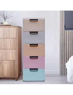 Cajonera Apilable KONGKUNI 5 Cajones Colorida 40x30x84cm 2