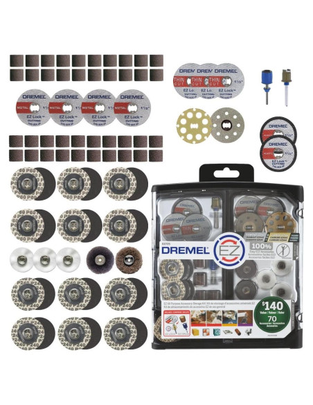 Dremel EZ725 Kit de Accesorios Rotativos 70 Piezas con Almacenamiento Dremel EZ725 Kit de Accesorios Rotativos 70 Piezas con Almacenamiento