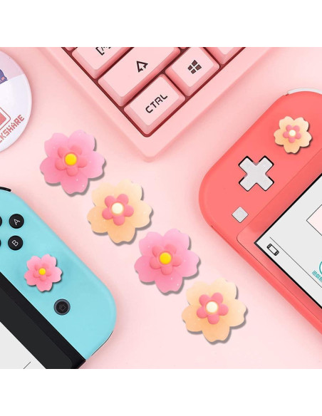 Tapas de Agarre para Joycon PERFECTSIGHT Sakura Rosa Naranja Tapas de Agarre para Joycon PERFECTSIGHT Sakura Rosa Naranja