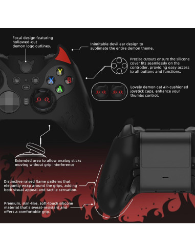 Funda de Silicona Antideslizante PlayVital para Xbox Elite Series 2 - Negro