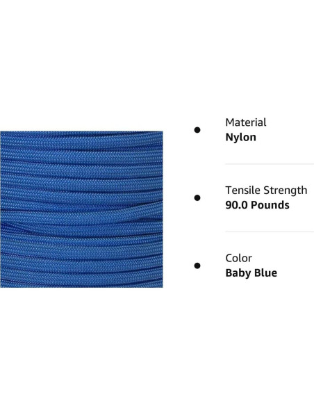 Cuerda Micro de Nylon US Ropes 1.18mm x 38.1m Azul Bebé Cuerda Micro de Nylon US Ropes 1.18mm x 38.1m Azul Bebé