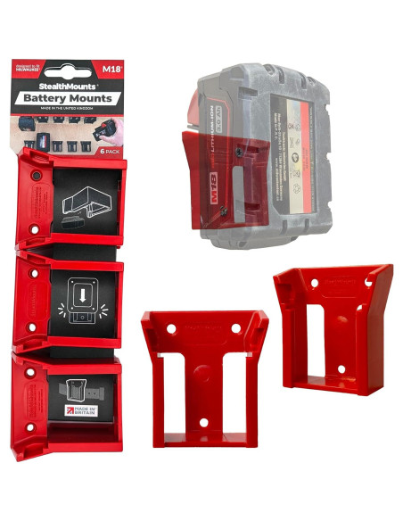 Soporte de Batería StealthMounts para Milwaukee M18 - 4 Paquete Soporte de Batería StealthMounts para Milwaukee M18 - 4 Paquete
